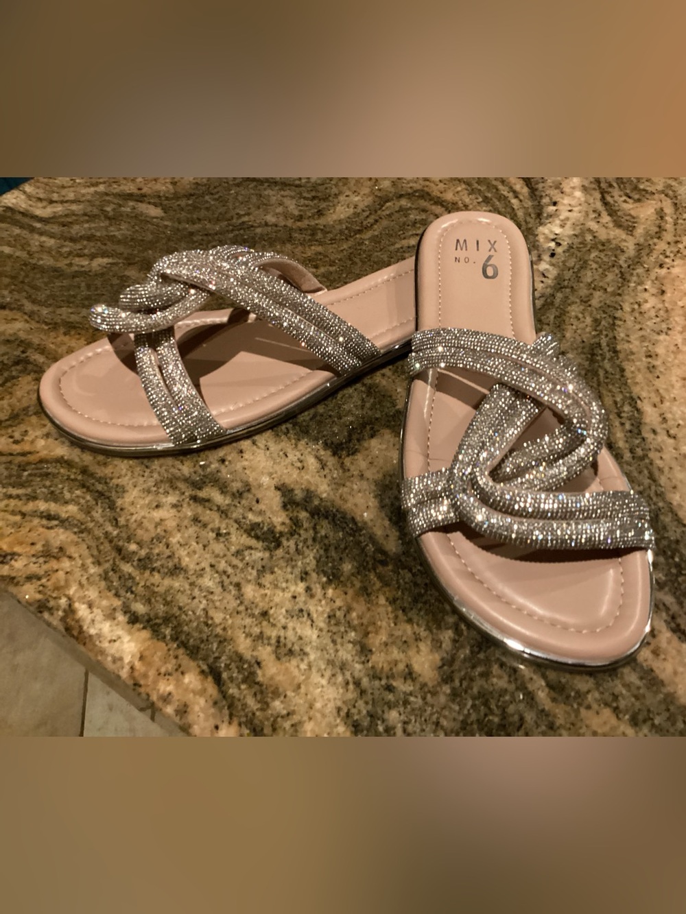 NWOT box sparkle flat gold sandals
